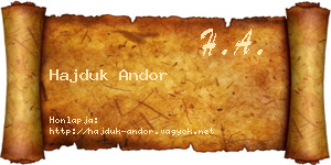 Hajduk Andor névjegykártya